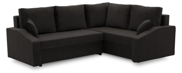 Grande Plus sarokkanapé, jobboldali, szövet anyag, fekete