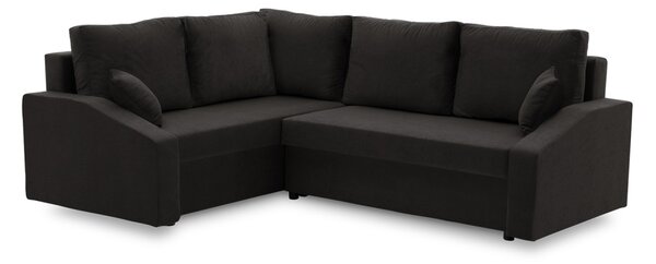 Grande Plus sarokkanapé, baloldali, szövet anyag, fekete