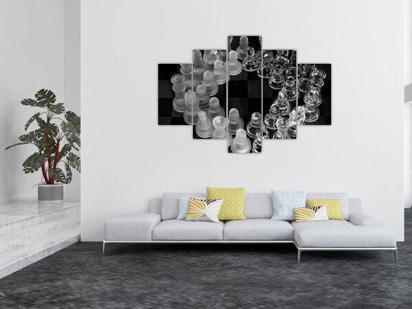 Kép - fekete-fehér sakk (150x105 cm)