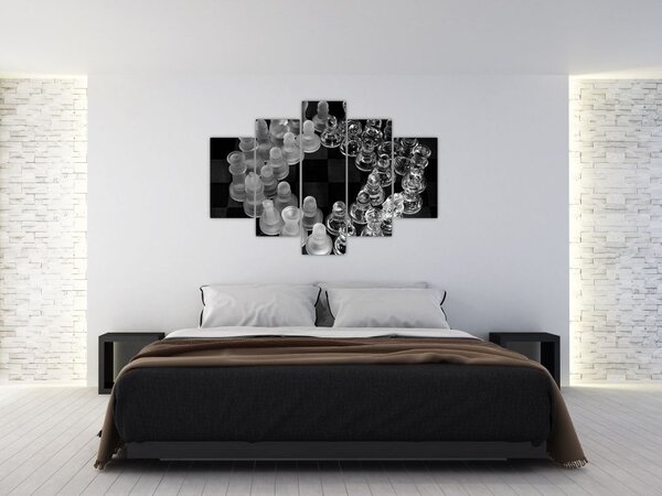 Kép - fekete-fehér sakk (150x105 cm)