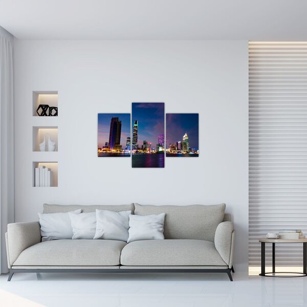 Éjszakai város képe (90x60 cm)