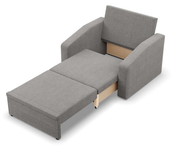 Vertico fekvőfotel, 80 cm széles, fonott, szürke