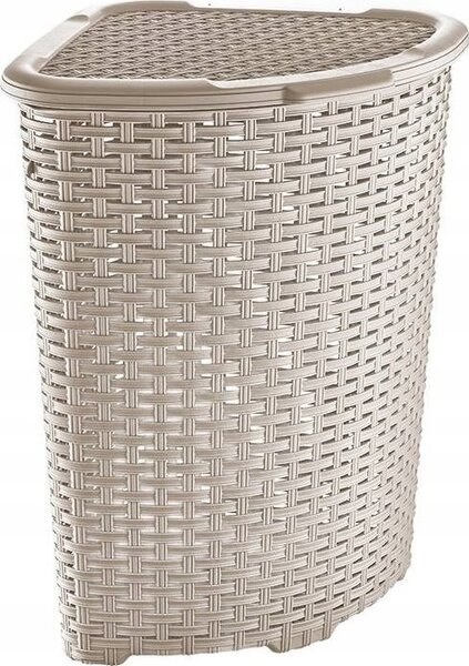 Katex corner rattan laundry basket 52l beige
