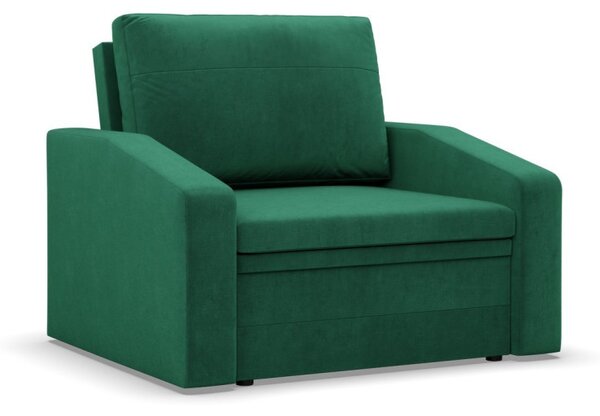 Vertico fekvőfotel, 80 cm széles, bársony, zöld