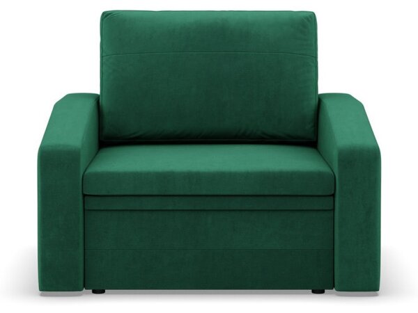 Vertico fekvőfotel, 80 cm széles, bársony, zöld