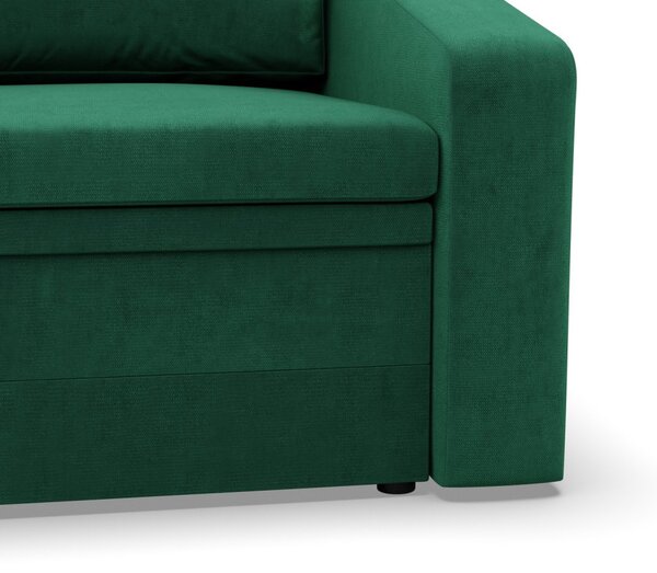 Vertico fekvőfotel, 80 cm széles, bársony, zöld