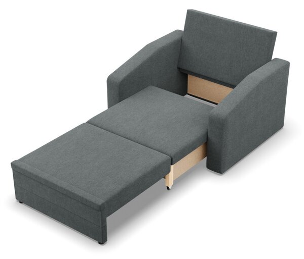 Vertico fekvőfotel, 80 cm széles, fonott, szürke