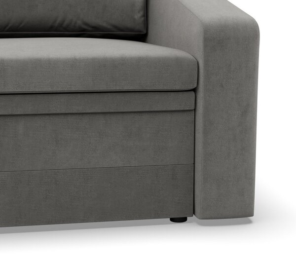 Vertico fekvőfotel, 90 cm széles, bársony, világosszürke