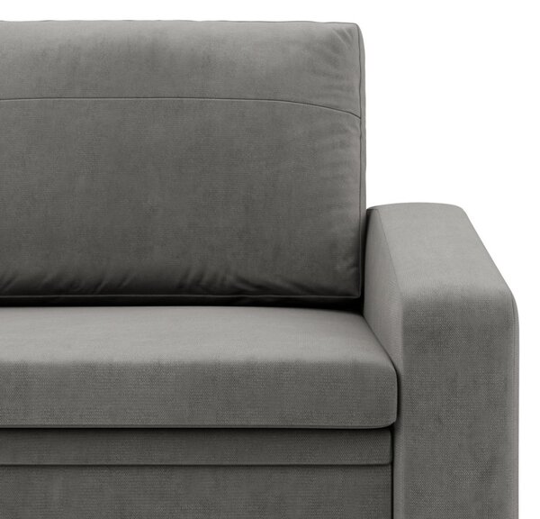 Vertico fekvőfotel, 90 cm széles, bársony, világosszürke