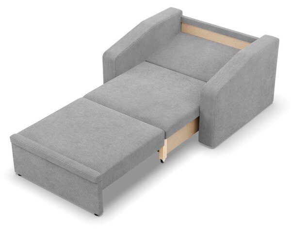 Vertico fekvőfotel, 80 cm széles, kordbársony, szürke
