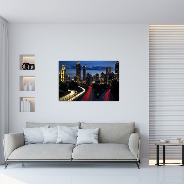 Éjszakai város képe (90x60 cm)
