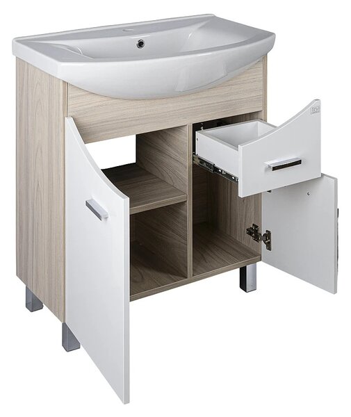 TMP ZX 65 - SONOMA - álló fürdőszobabútor - Sanovit ZENON - 6065 porcelán mosdóval - 65 x 47 cm