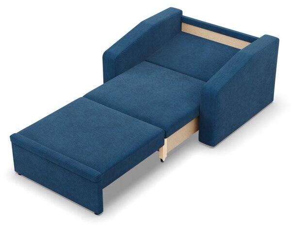 Vertico fekvőfotel, 80 cm széles, kordbársony, kék