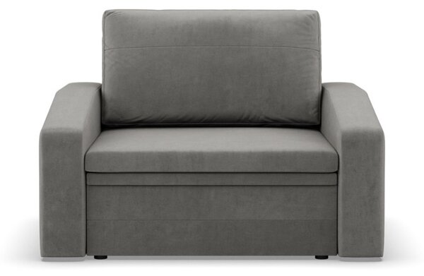 Vertico fekvőfotel, 90 cm széles, bársony, világosszürke