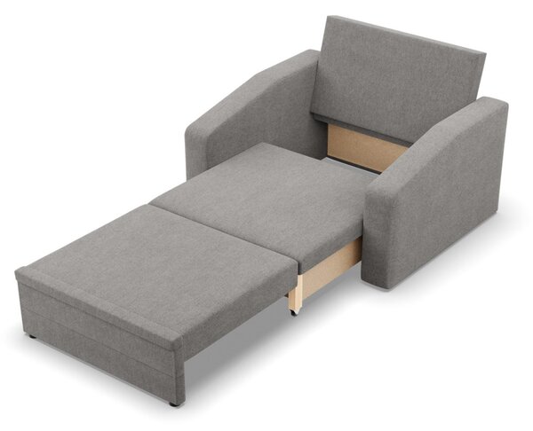 Vertico fekvőfotel, 90 cm széles, fonott, szürke