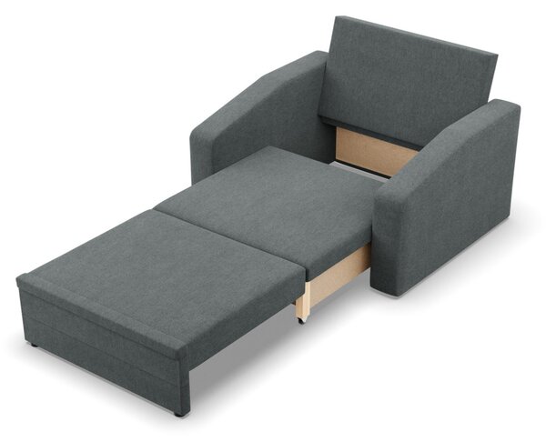 Vertico fekvőfotel, 90 cm széles, fonott, szürke