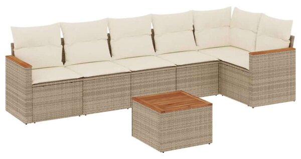 VidaXL Polyrattan Kerti Ülőgarnitúra - 7 részes - Bézs