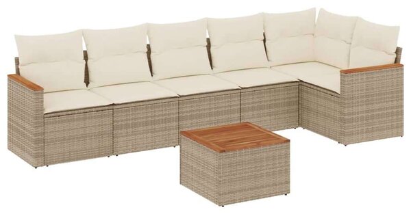 VidaXL Polyrattan Kerti Ülőgarnitúra - 7 részes - Bézs