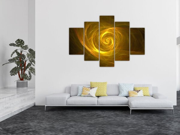 Absztrakt sárga spirál képe (150x105 cm)