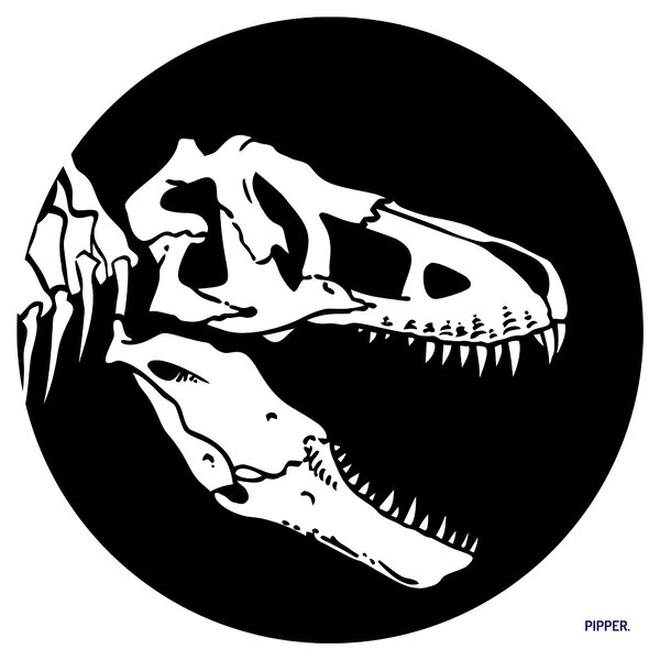 PIPPER. Kör alakú falmatrica "T-Rex csontváz" Méret: 60cm