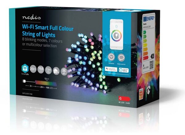 Nedis SmartLife WiFi RGB LED fényfüzér 20m (WIFILX01C168)