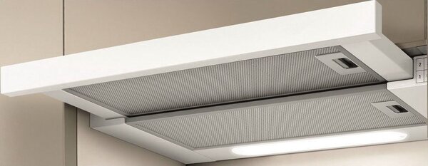 Elica ELITE 14 LUX WH/A/60 fehér Beépíthető Kihúzható páraelszívó Halogén világítás 1 db motor,336 m3/h,47-65 dB,60 cm széles,E