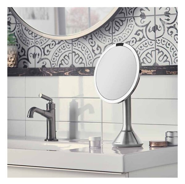 Kozmetikai tükör világítással-nagyítós (ötszörös) ø 20 cm Sensor – simplehuman