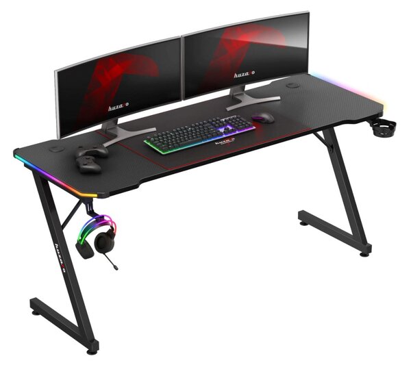 Huzaro Hero 4.8 RGB Gamer asztal 160 x 60 x 74 cm - Fekete