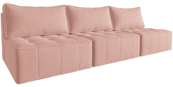 Rózsaszín szövet háromüléses kanapé MICADONI Mike 240 cm