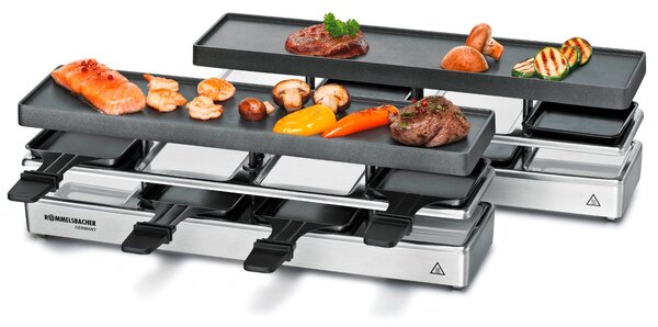 Rommelsbacher RC 1600 Elektromos grillsütő raklett 8 személyre (4+4)