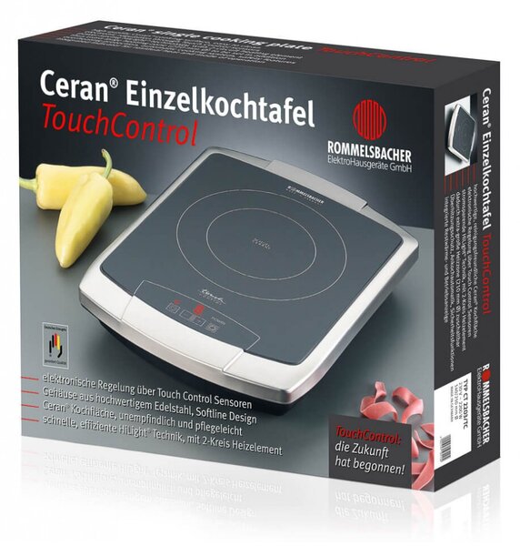 Rommelsbacher CT 2203/TC Ceran Főzőlap - Inox/Fekete