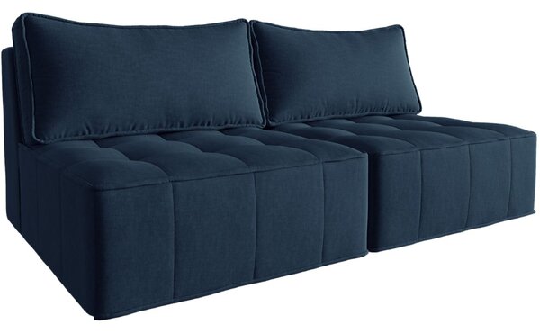 Kék szövet kétüléses kanapé MICADONI Mike 160 cm