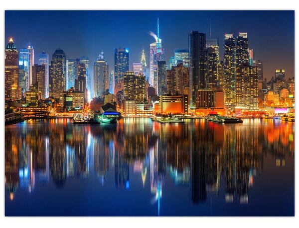 Manhattan képe éjjel (70x50 cm)