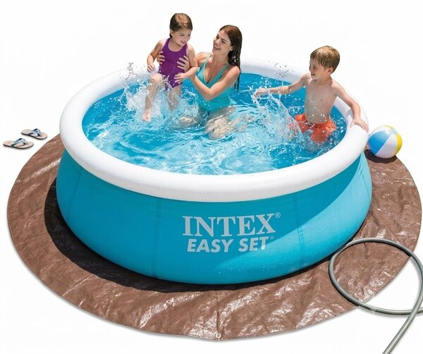 Puhafalú családi kerti medence és gyermekmedence felfújható peremmel 1.83x0.51m INTEX