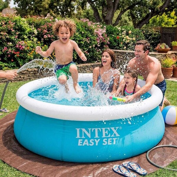Puhafalú családi kerti medence és gyermekmedence felfújható peremmel 1.83x0.51m INTEX