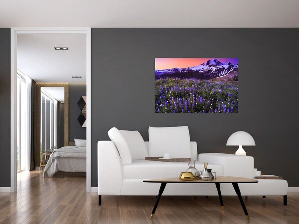 Kép - Vulkán és a virágok (90x60 cm)