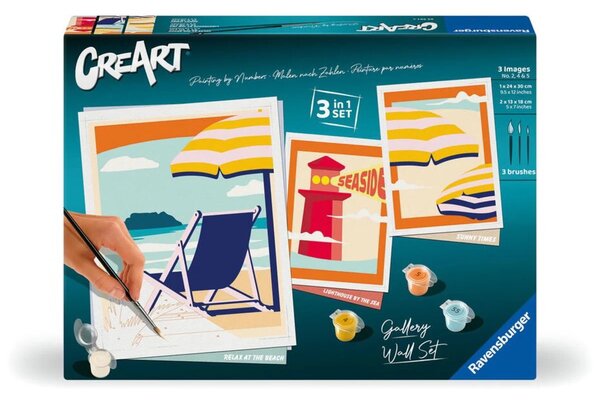 Ravensburger CreArt ART Collection - Tengerparton festmény 3 darabos készlet 24x30cm