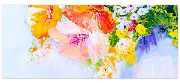Kép - Virágok, festmény (120x50 cm)