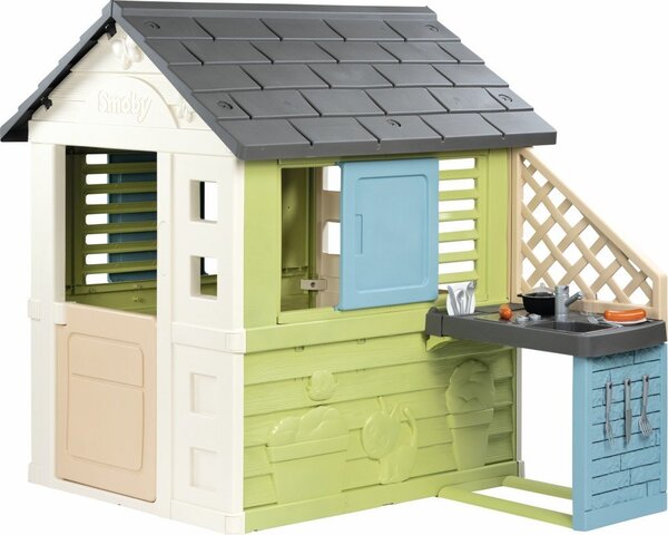 SMOBY Life játszóház konyhával és kerti résszel 7600810738