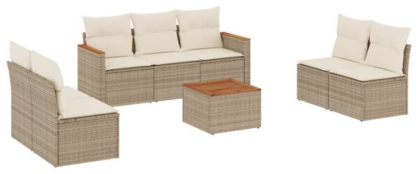 VidaXL Polyrattan Kerti Ülőgarnitúra - 8 részes - Bézs
