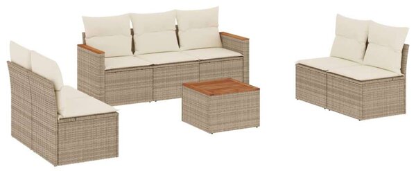 VidaXL Polyrattan Kerti Ülőgarnitúra - 8 részes - Bézs