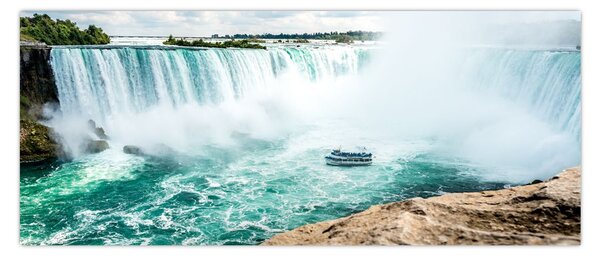 Vízesések hajóval képe (120x50 cm)