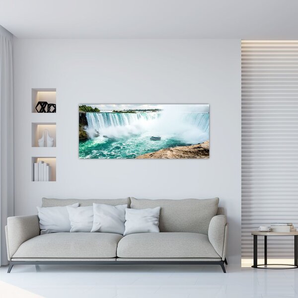 Vízesések hajóval képe (120x50 cm)