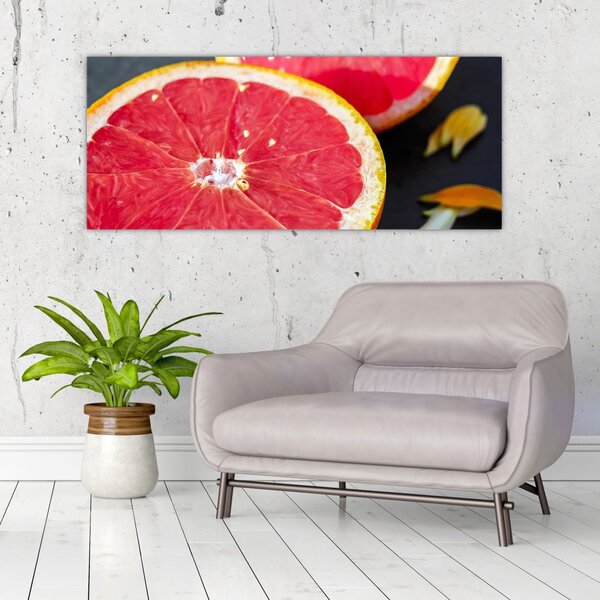 Szeletelt grapefruit képe (120x50 cm)