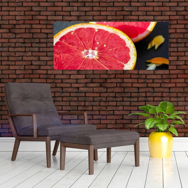 Szeletelt grapefruit képe (120x50 cm)