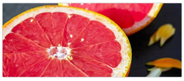 Szeletelt grapefruit képe (120x50 cm)