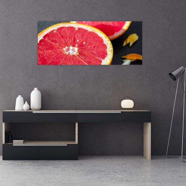 Szeletelt grapefruit képe (120x50 cm)