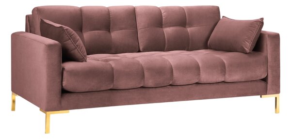 MICADONI MAMAIA rózsaszín bársony kétüléses kanapé 152 cm, arany alappal