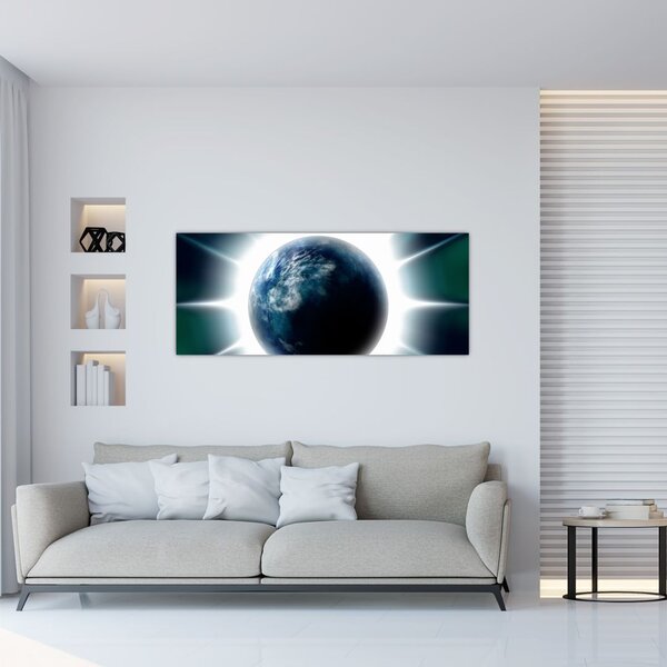 Egy besugárzott bolygó képe (120x50 cm)
