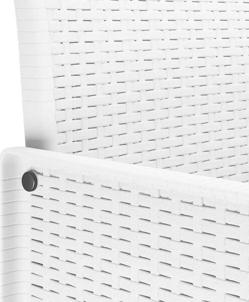 VidaXL Kert étkező szett 17 pcs Fehér Polt rattan